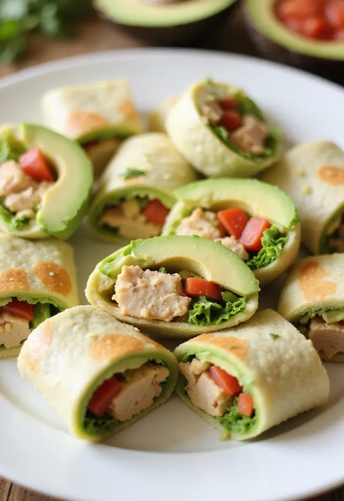 25 Lunch Ideas for 12-Month-Old Babies That Are Nutritious and Simple 25 25 Lunch Ideas for 12-Month-Old Babies That Are Nutritious and Simple - 5. Chicken and Avocado Roll-Ups