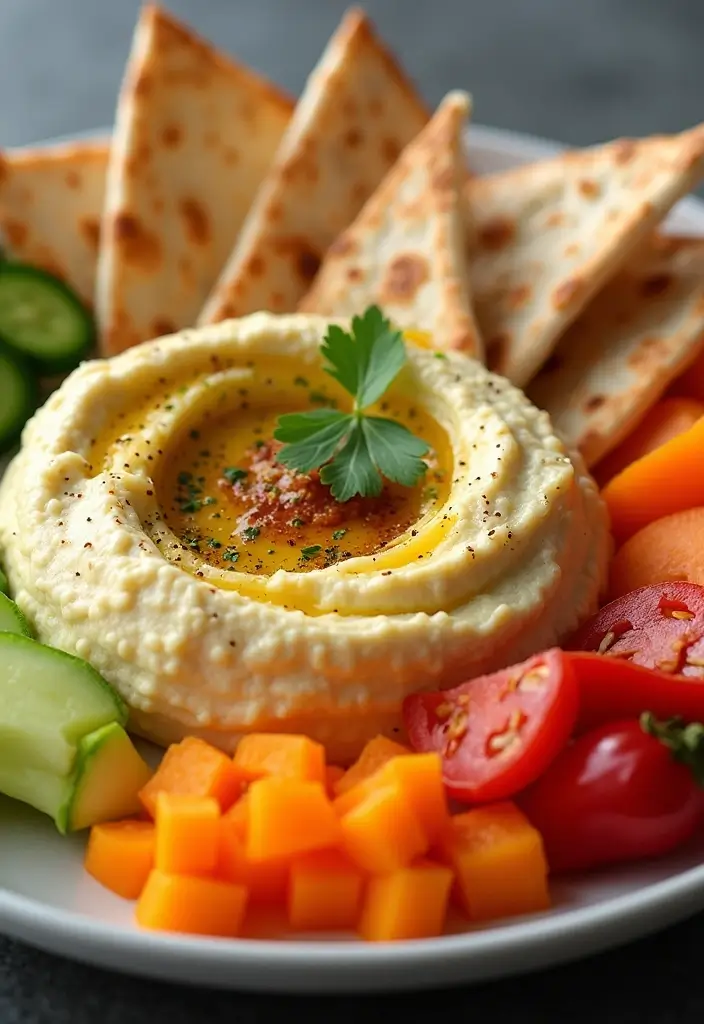 25 Lunch Ideas for 12-Month-Old Babies That Are Nutritious and Simple 42 25 Lunch Ideas for 12-Month-Old Babies That Are Nutritious and Simple - 8. Hummus and Pita Bread Dippers