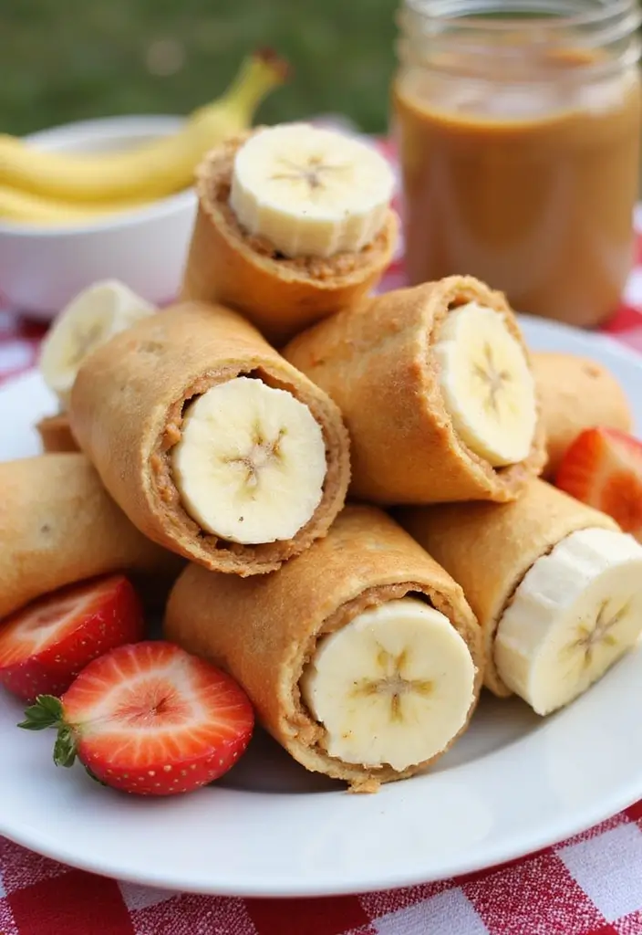 25 Lunch Ideas for Field Trips That Travel Well and Stay Fresh 63 25 Lunch Ideas for Field Trips That Travel Well and Stay Fresh - 11. Peanut Butter and Banana Roll-Ups
