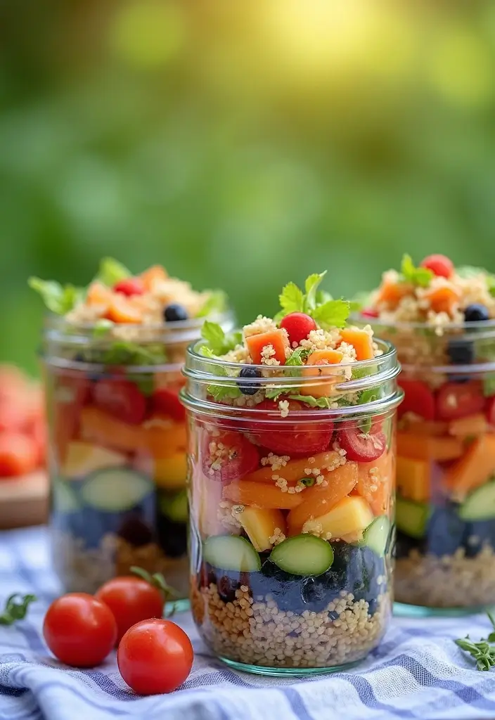 25 Lunch Ideas for Field Trips That Travel Well and Stay Fresh 11 25 Lunch Ideas for Field Trips That Travel Well and Stay Fresh - 3. Quinoa Salad Jars