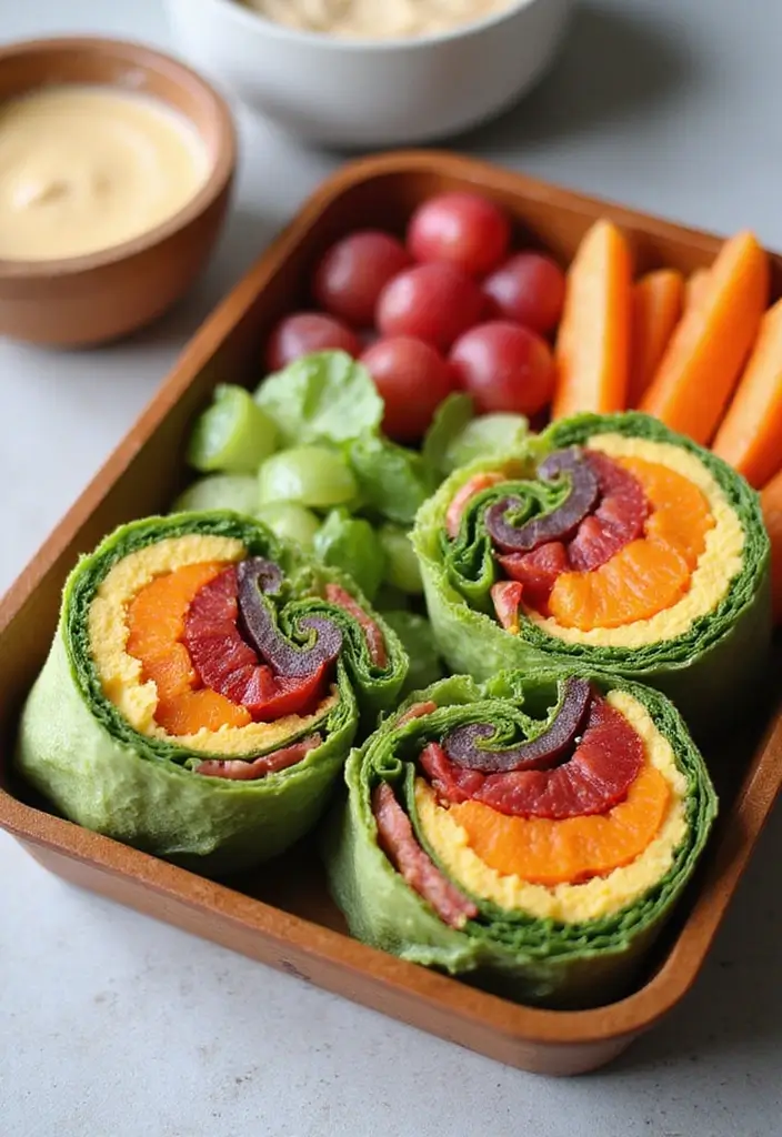 25 Lunch Ideas for Picky Eaters That Make Mealtime Fun Again 1 25 Lunch Ideas for Picky Eaters That Make Mealtime Fun Again - 1. Rainbow Veggie Wraps
