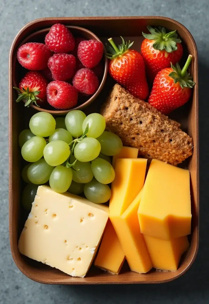 25 Lunch Ideas for Picky Eaters That Make Mealtime Fun Again 32 25 Lunch Ideas for Picky Eaters That Make Mealtime Fun Again - 6. Cheese and Crackers with Fruit