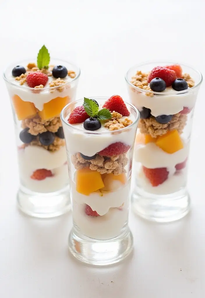25 Lunch Ideas for a Crowd That Are Easy to Serve and Delicious - 15. Fruit and Yogurt Parfaits