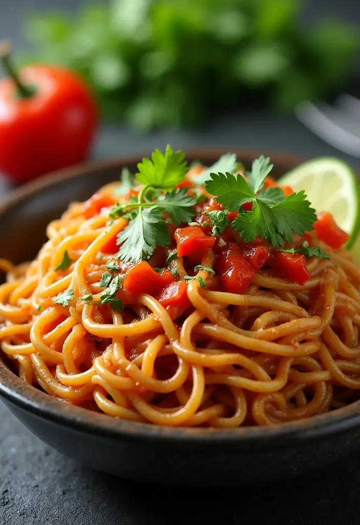 25 Lunch Ideas for a Crowd That Are Easy to Serve and Delicious - 17. Spicy Szechuan Noodles