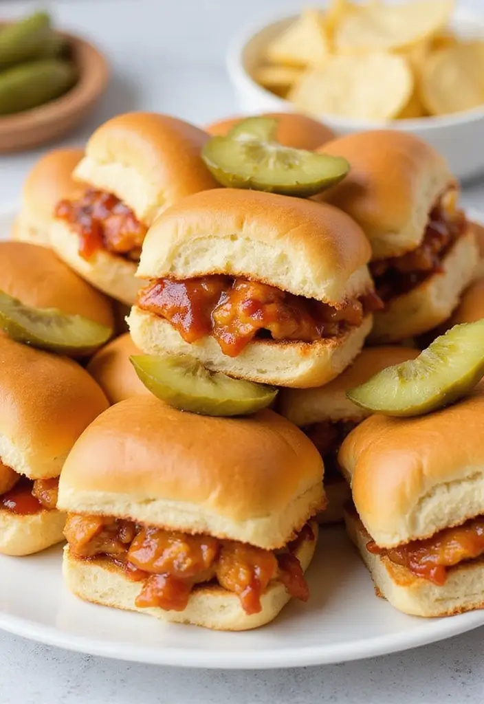 25 Lunch Ideas for a Crowd That Are Easy to Serve and Delicious - 19. BBQ Chicken Sliders