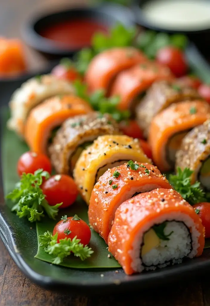 25 Lunch Ideas for a Crowd That Are Easy to Serve and Delicious - 21. Veggie Sushi Rolls