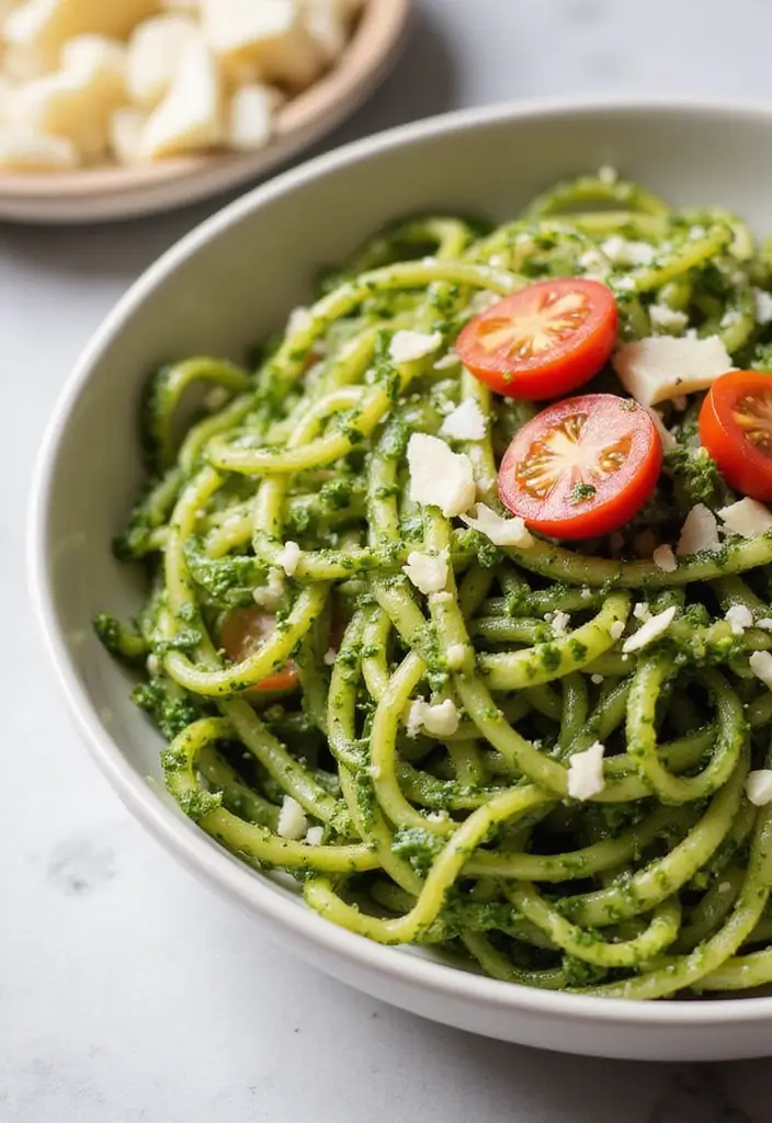 25 Lunch Ideas for a Crowd That Are Easy to Serve and Delicious - 25. Zucchini Noodles with Pesto