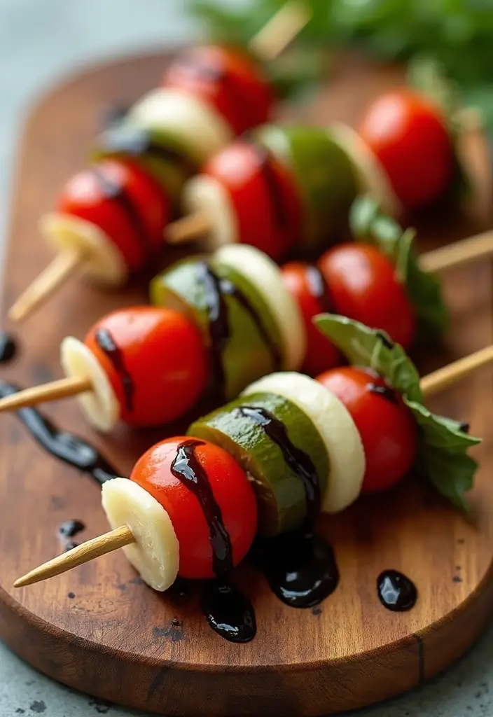 25 Lunch Ideas for a Crowd That Are Easy to Serve and Delicious - 4. Mini Caprese Skewers