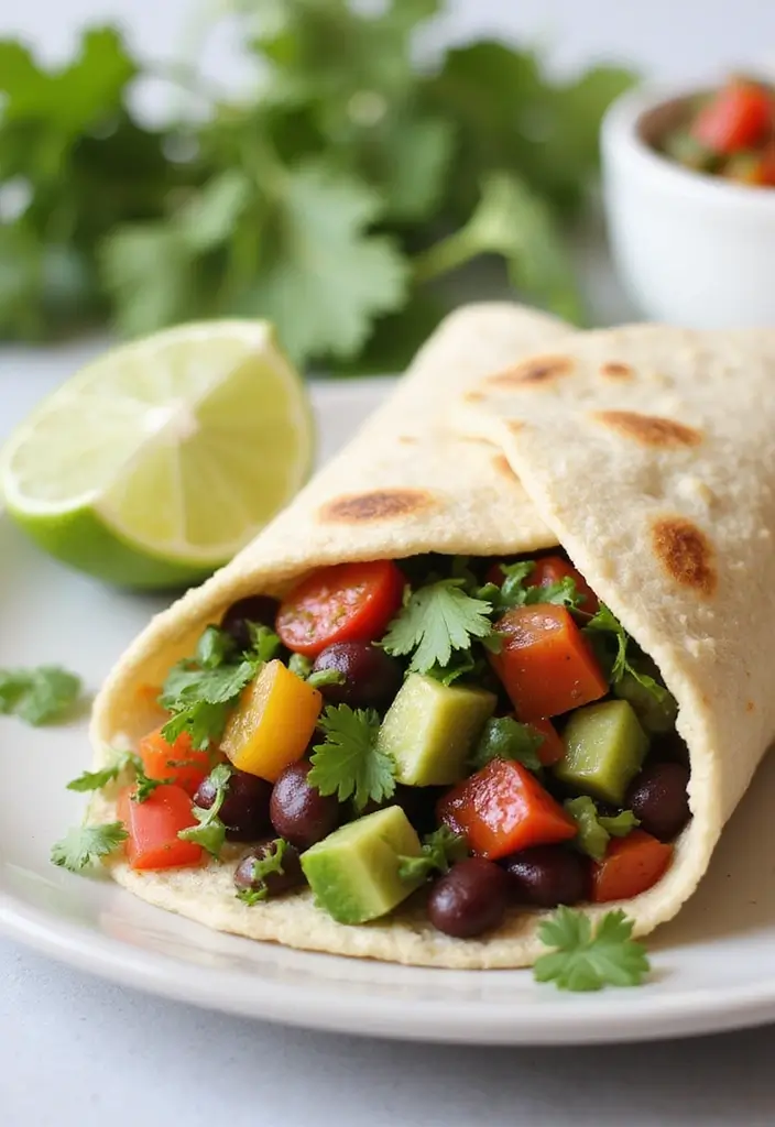 25 Lunch Sandwich Ideas for Work That Go Beyond the Basics 138 25 Lunch Sandwich Ideas for Work That Go Beyond the Basics - 22. Cilantro-Lime Black Bean Wrap