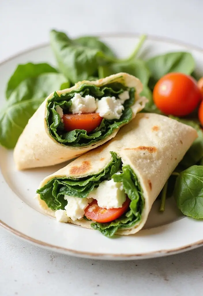25 Lunch Sandwich Ideas for Work That Go Beyond the Basics 15 25 Lunch Sandwich Ideas for Work That Go Beyond the Basics - 3. Spinach and Feta Wrap