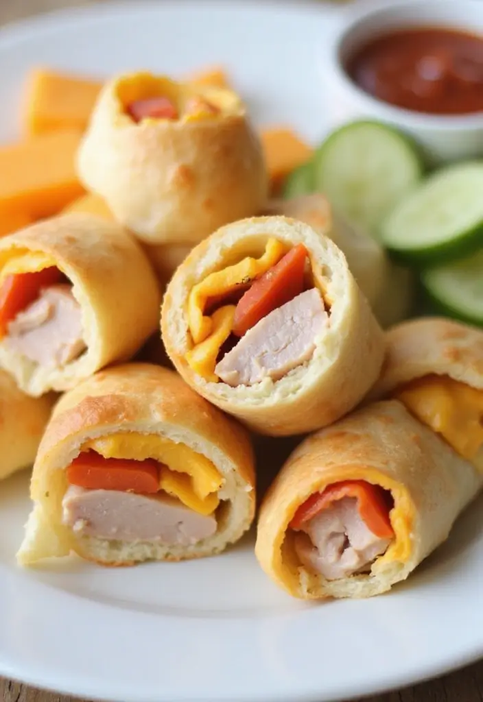 25 Non-Sandwich School Lunch Ideas for Kids That They’ll Actually Eat 8 25 Non-Sandwich School Lunch Ideas for Kids That They’ll Actually Eat - 2. Turkey and Cheese Roll-Ups