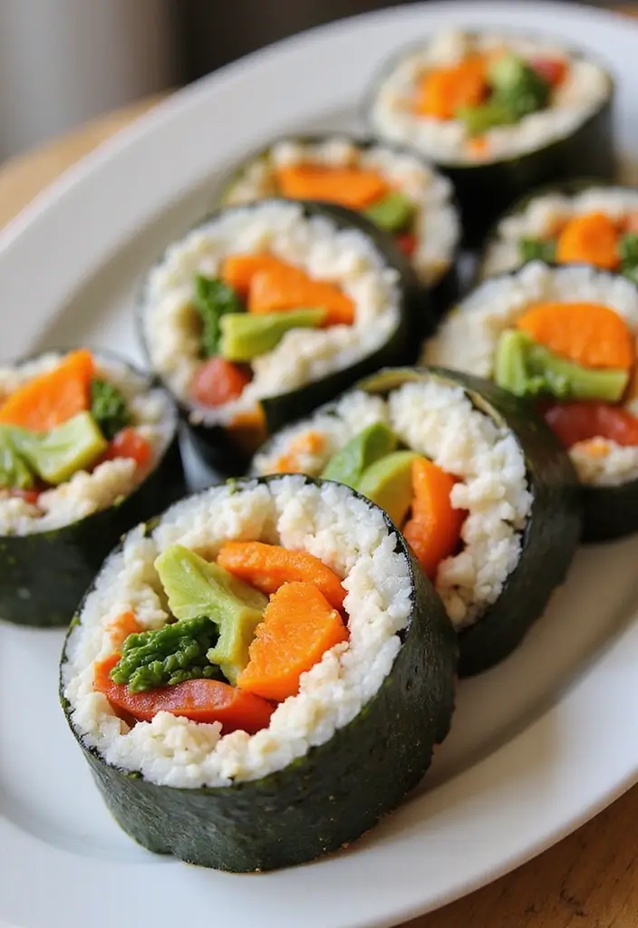 25 Non-Sandwich School Lunch Ideas for Kids That They’ll Actually Eat 130 25 Non-Sandwich School Lunch Ideas for Kids That They’ll Actually Eat - 22. Colorful Vegetable Sushi Rolls