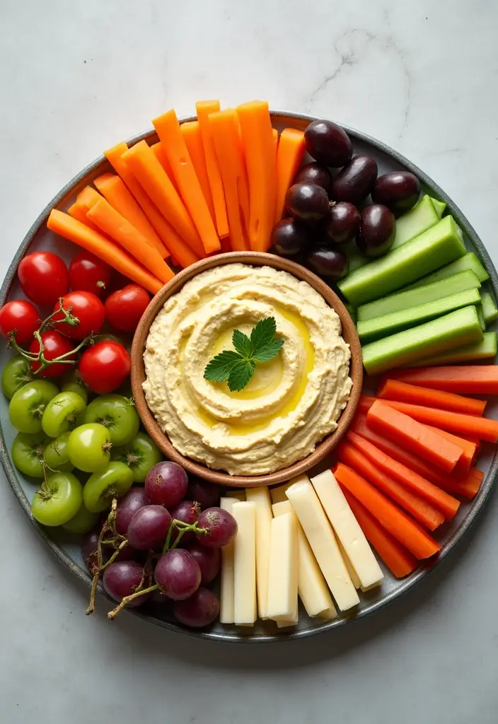 25 Packed Lunch Ideas for Work That Are Simple and Delicious 60 25 Packed Lunch Ideas for Work That Are Simple and Delicious - 10. Hummus and Veggie Platter