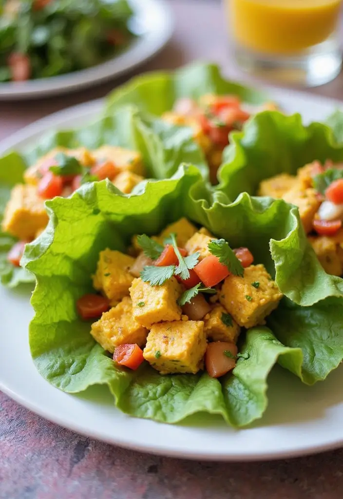 26 Healthy Lunch Ideas with Eggs That Are Protein-Rich and Easy 85 26 Healthy Lunch Ideas with Eggs That Are Protein-Rich and Easy - 15. Curried Egg Salad Lettuce Wraps