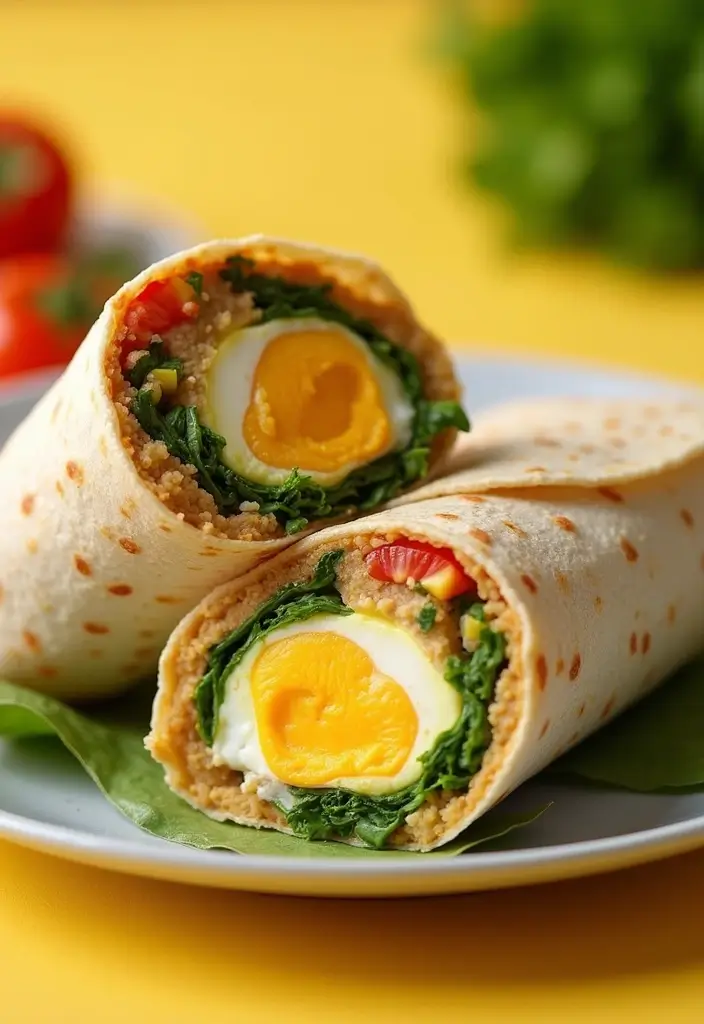 26 Healthy Lunch Ideas with Eggs That Are Protein-Rich and Easy 99 26 Healthy Lunch Ideas with Eggs That Are Protein-Rich and Easy - 17. Egg and Hummus Wrap