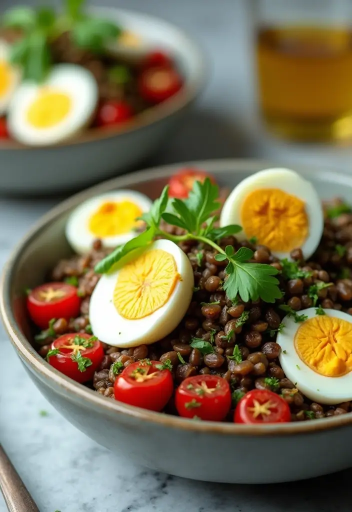 26 Healthy Lunch Ideas with Eggs That Are Protein-Rich and Easy 125 26 Healthy Lunch Ideas with Eggs That Are Protein-Rich and Easy - 21. Egg and Lentil Salad
