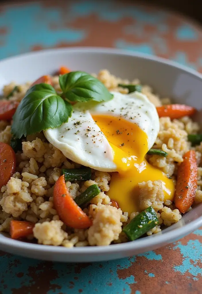 26 Healthy Lunch Ideas with Eggs That Are Protein-Rich and Easy 51 26 Healthy Lunch Ideas with Eggs That Are Protein-Rich and Easy - 9. Cauliflower Rice with Eggs and Veggies