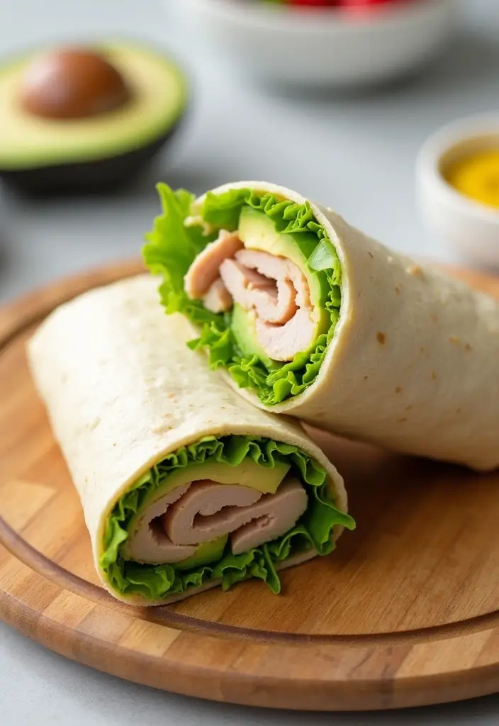 26 High Protein Lunch Box Ideas to Keep You Full Longer - 2. Turkey and Avocado Wraps