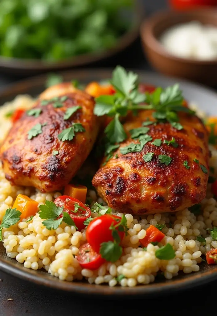 26 High Protein Lunch Box Ideas to Keep You Full Longer - 24. Moroccan-Spiced Chicken Thighs
