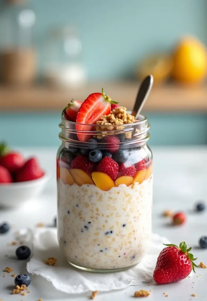 26 High Protein Lunch Box Ideas to Keep You Full Longer - 25. Protein-Packed Overnight Oats