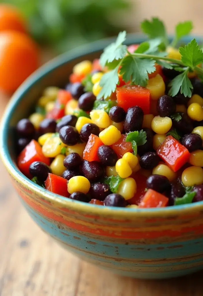 26 High Protein Lunch Box Ideas to Keep You Full Longer - 7. Black Bean and Corn Salad