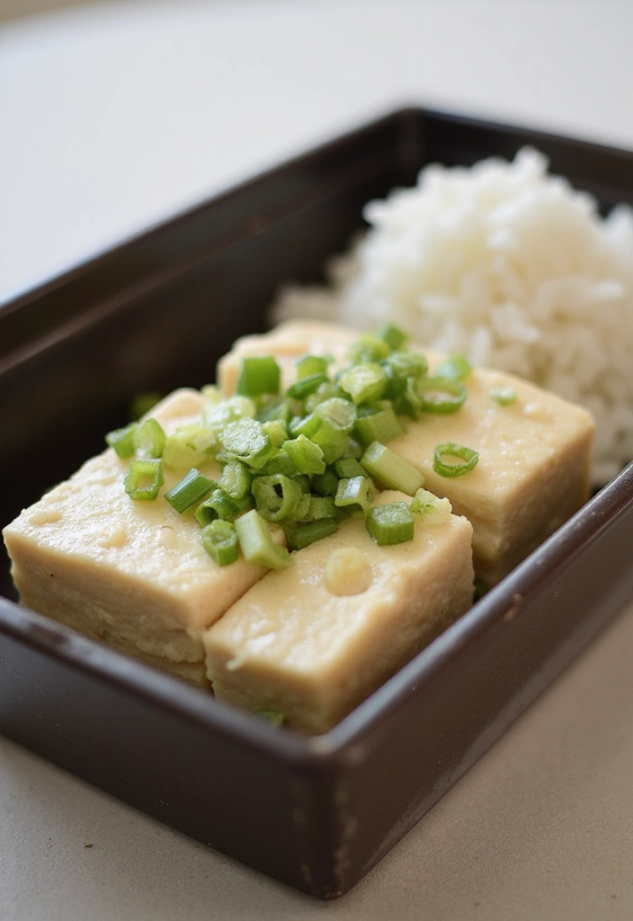 26 Japanese Bento Box Recipes and Lunch Ideas to Try This Week - 12. Hiyayakko (Chilled Tofu) Bento