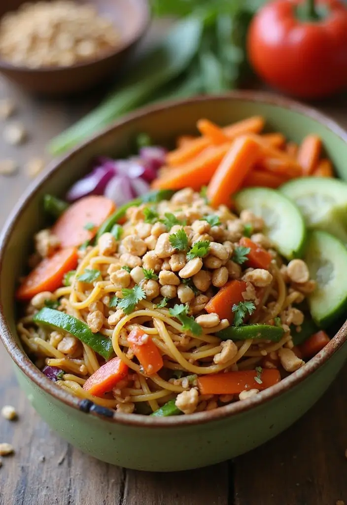 26 Japanese Bento Box Recipes and Lunch Ideas to Try This Week - 20. Thai Peanut Noodle Salad Bento
