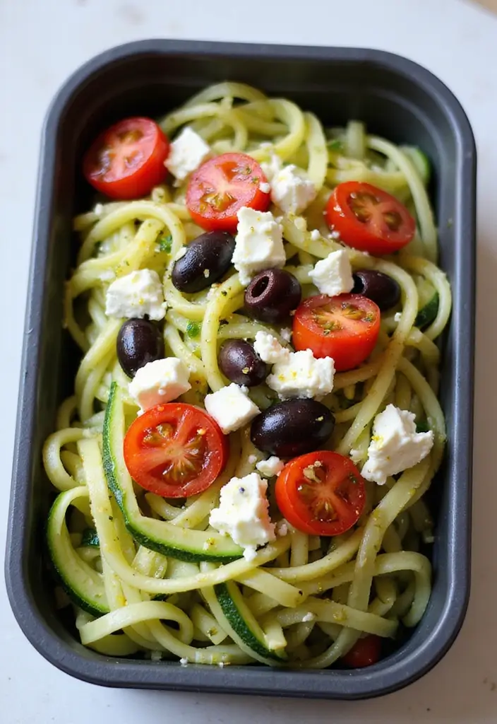 26 Japanese Bento Box Recipes and Lunch Ideas to Try This Week - 21. Zucchini Noodle Salad Bento