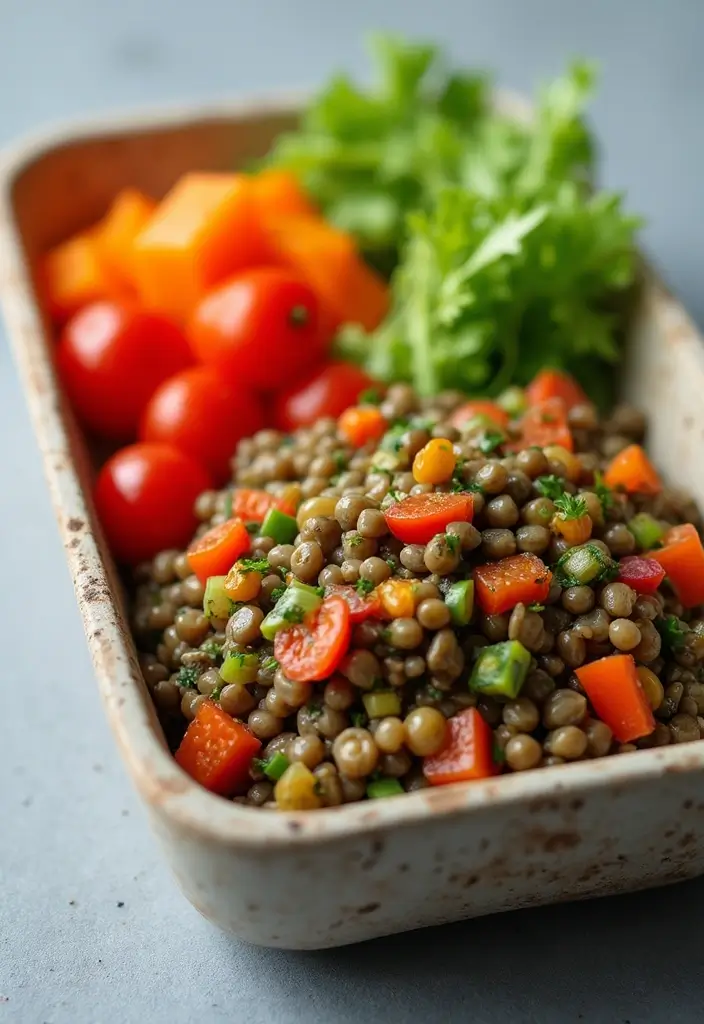 26 Japanese Bento Box Recipes and Lunch Ideas to Try This Week - 22. Lentil Salad Bento