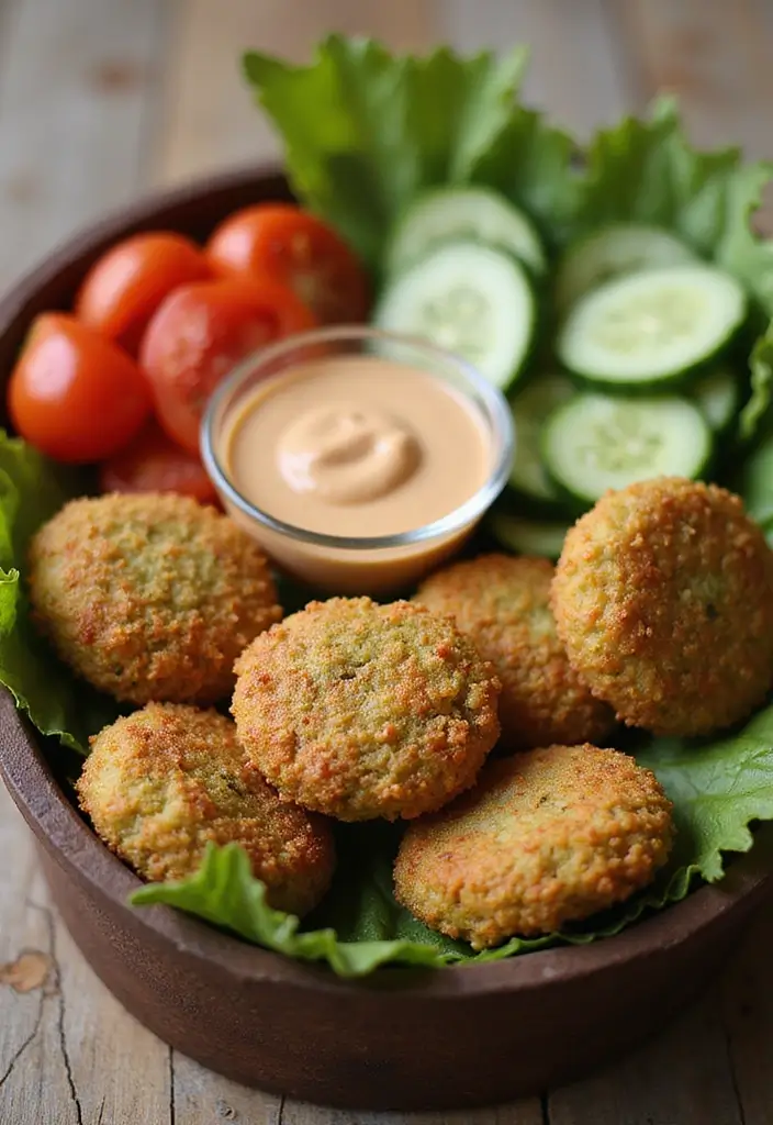 26 Japanese Bento Box Recipes and Lunch Ideas to Try This Week - 24. Baked Falafel and Tahini Sauce Bento