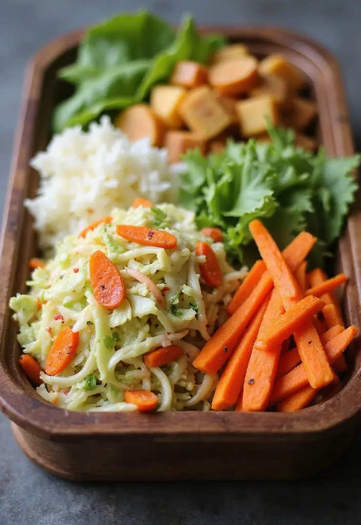 26 Japanese Bento Box Recipes and Lunch Ideas to Try This Week - 25. Cabbage and Carrot Slaw Bento