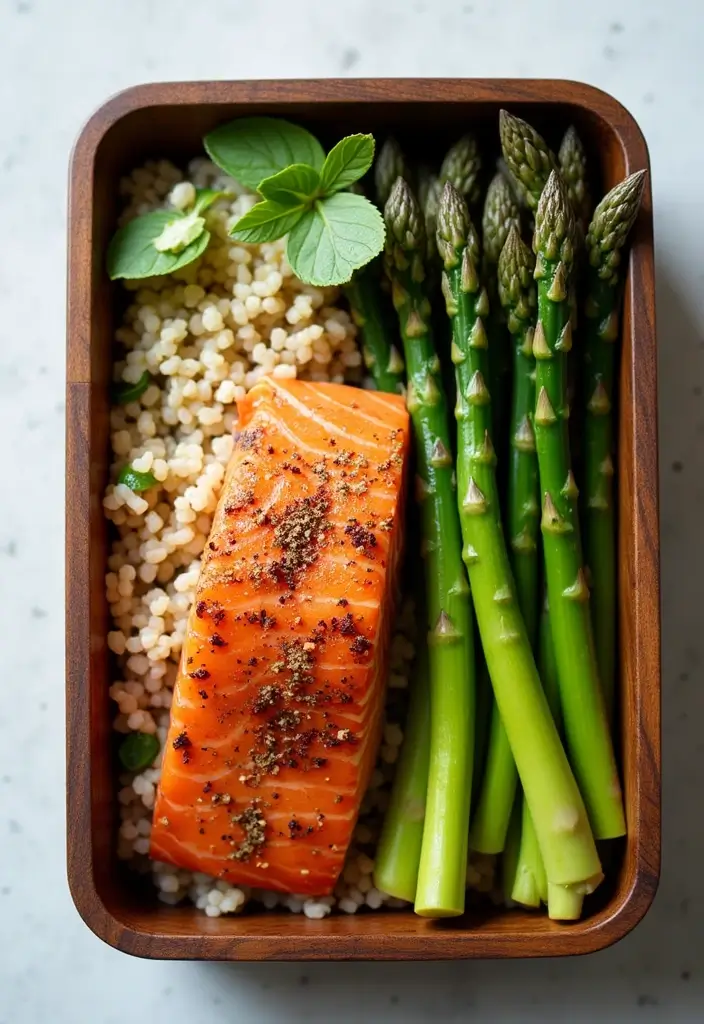 26 Japanese Bento Box Recipes and Lunch Ideas to Try This Week - 3. Salmon and Quinoa Bento