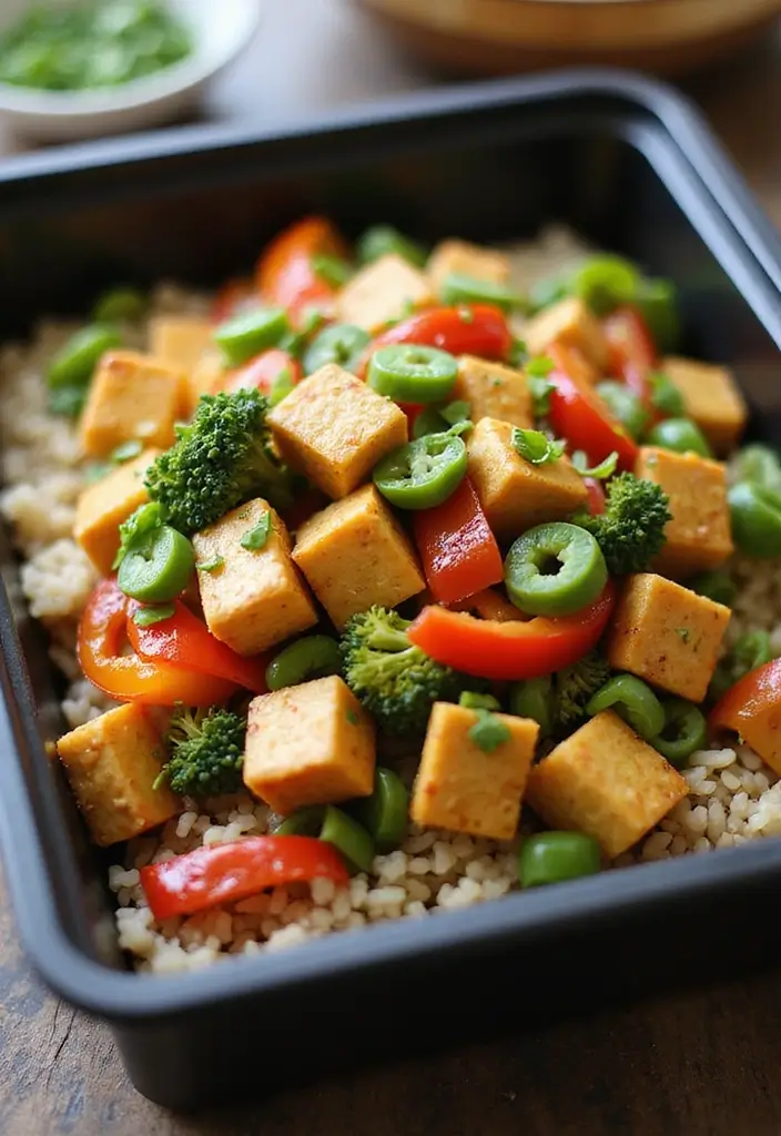26 Japanese Bento Box Recipes and Lunch Ideas to Try This Week - 7. Tofu Stir-Fry Bento