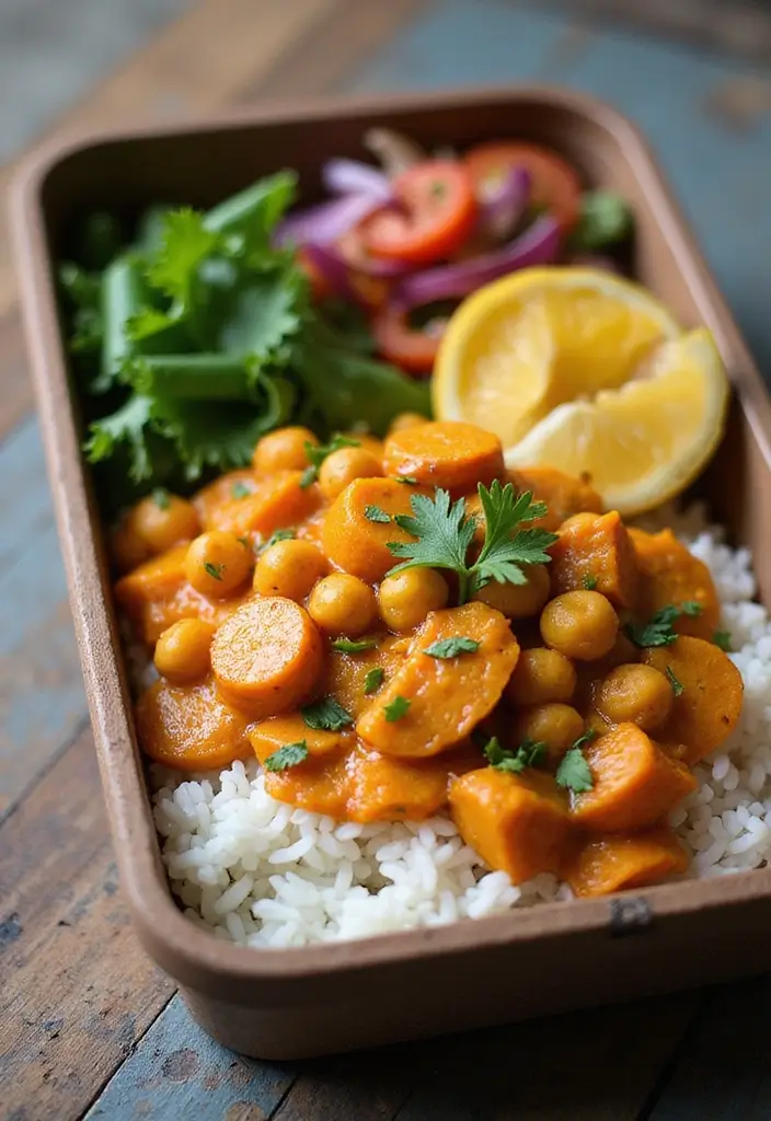 26 Japanese Bento Box Recipes and Lunch Ideas to Try This Week - 9. Sweet Potato and Chickpea Curry Bento