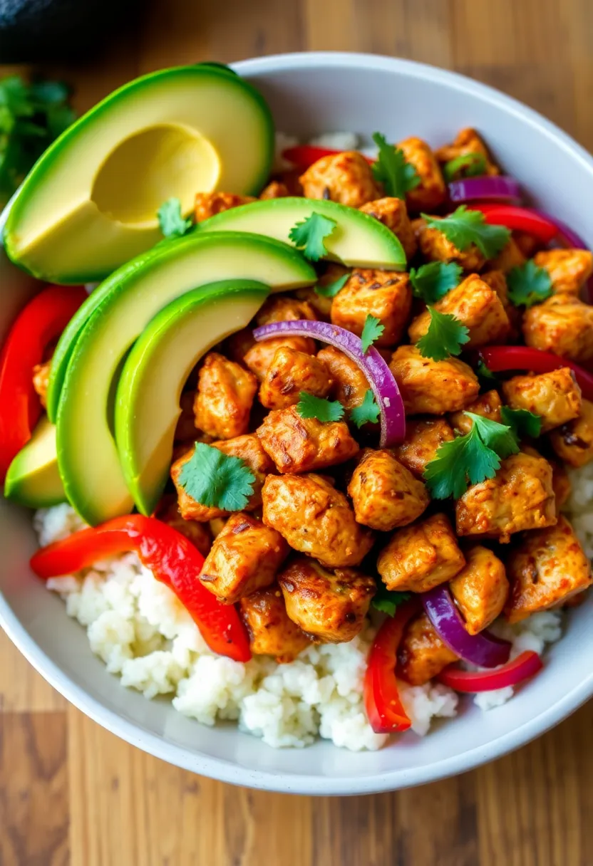 26 Low Carb Lunch Ideas for Work That Taste Delicious and Keep You Full 79 26 Low Carb Lunch Ideas for Work That Taste Delicious and Keep You Full - 13. Spicy Chicken Fajita Bowl