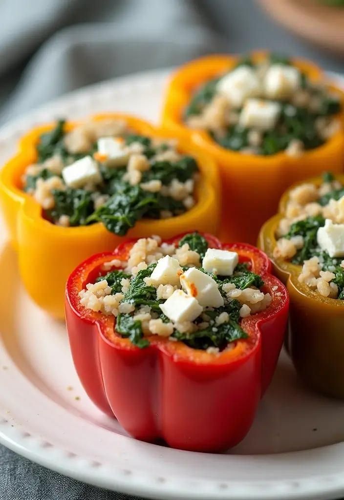 26 Lunch Ideas for Picky Eaters Adults Will Love Too 47 26 Lunch Ideas for Picky Eaters Adults Will Love Too - 9. Spinach and Feta Stuffed Peppers