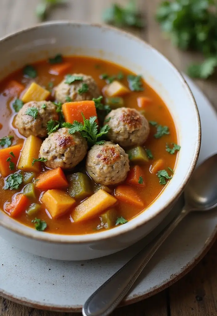27 Healthy Hot Lunch Ideas for Work That Are Warm and Satisfying 85 27 Healthy Hot Lunch Ideas for Work That Are Warm and Satisfying - 13. Turkey Meatball Soup