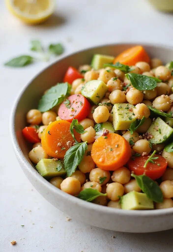 27 Healthy Hot Lunch Ideas for Work That Are Warm and Satisfying 92 27 Healthy Hot Lunch Ideas for Work That Are Warm and Satisfying - 14. Chickpea Salad with Lemon Vinaigrette
