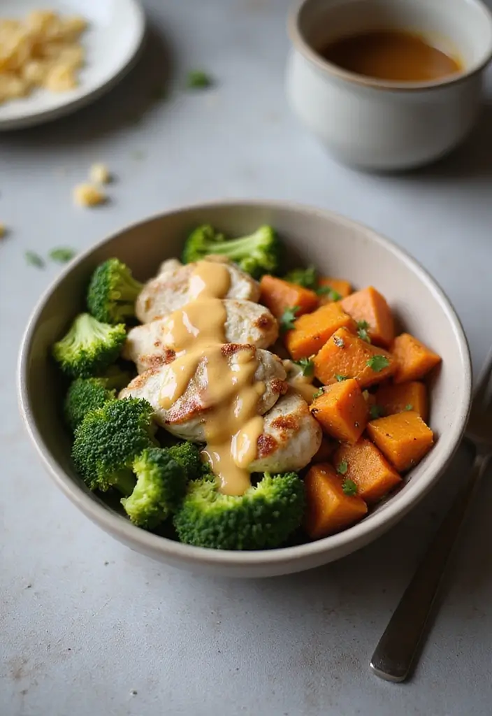 27 Healthy Hot Lunch Ideas for Work That Are Warm and Satisfying 20 27 Healthy Hot Lunch Ideas for Work That Are Warm and Satisfying - 4. Chicken and Sweet Potato Bowls