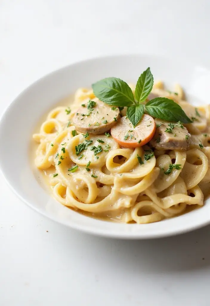 27 Healthy Lunch and Dinner Ideas for Balanced Eating 58 27 Healthy Lunch and Dinner Ideas for Balanced Eating - 10. Creamy Vegan Alfredo Pasta