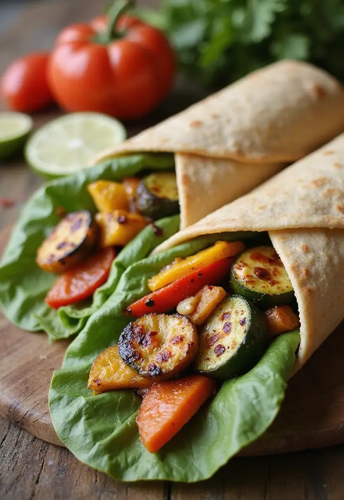 27 Healthy Lunch and Dinner Ideas for Balanced Eating 63 27 Healthy Lunch and Dinner Ideas for Balanced Eating - 11. Grilled Vegetable and Hummus Wrap