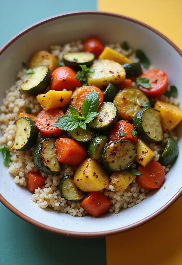 27 Healthy Lunch and Dinner Ideas for Balanced Eating 84 27 Healthy Lunch and Dinner Ideas for Balanced Eating - 14. Roasted Vegetable Quinoa Bowl