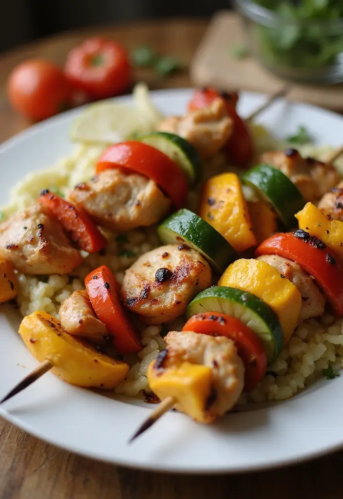 27 High Protein Gluten Free Lunch Ideas for Energy and Strength 66 27 High Protein Gluten Free Lunch Ideas for Energy and Strength - 12. Grilled Chicken and Veggie Skewers