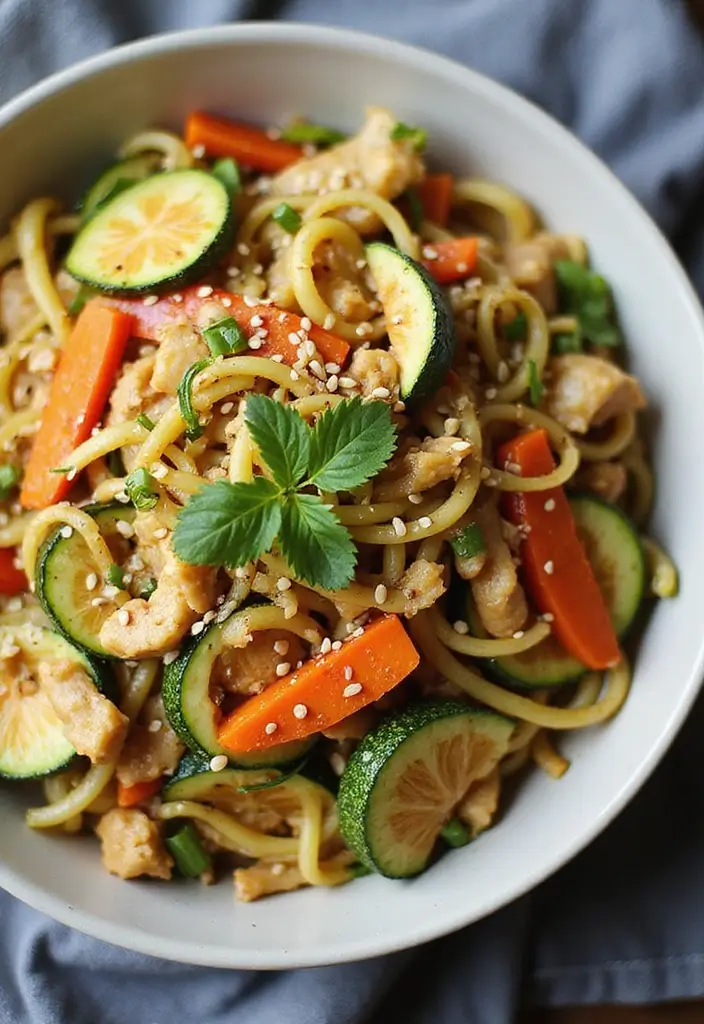27 High Protein Gluten Free Lunch Ideas for Energy and Strength 95 27 High Protein Gluten Free Lunch Ideas for Energy and Strength - 17. Zucchini Noodle Stir-Fry