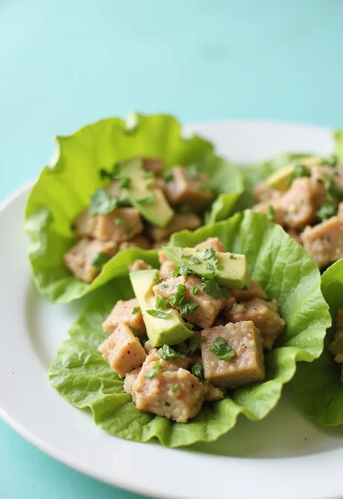 27 High Protein Gluten Free Lunch Ideas for Energy and Strength 131 27 High Protein Gluten Free Lunch Ideas for Energy and Strength - 23. Avocado and Tuna Salad Lettuce Cups