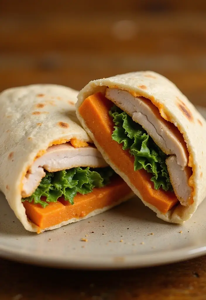 27 High Protein Gluten Free Lunch Ideas for Energy and Strength 25 27 High Protein Gluten Free Lunch Ideas for Energy and Strength - 5. Turkey and Sweet Potato Wrap