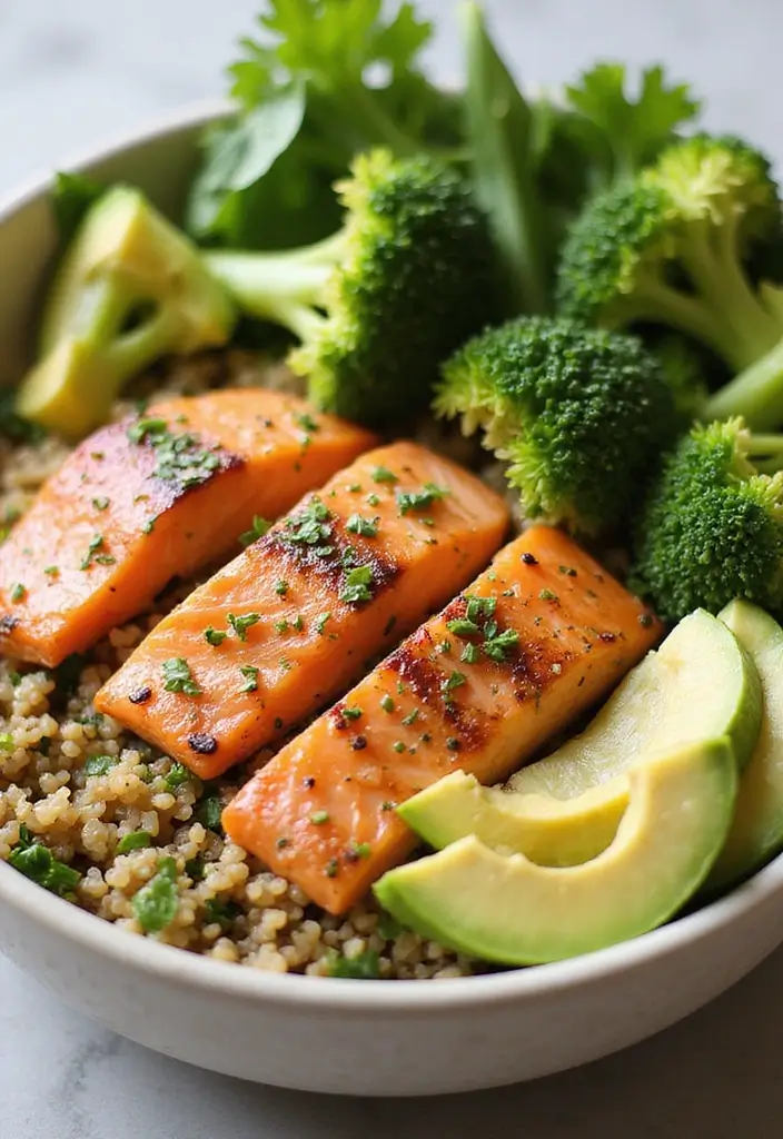 27 High Protein Gluten Free Lunch Ideas for Energy and Strength 35 27 High Protein Gluten Free Lunch Ideas for Energy and Strength - 7. Salmon Quinoa Bowl