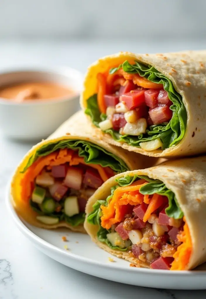 27 Low Calorie School Lunch Ideas That Kids Will Actually Eat 1 27 Low Calorie School Lunch Ideas That Kids Will Actually Eat - 1. Rainbow Veggie Wraps