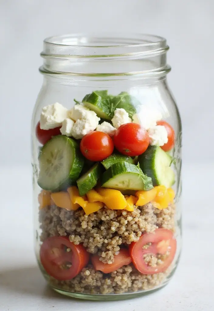 27 Low Calorie School Lunch Ideas That Kids Will Actually Eat 8 27 Low Calorie School Lunch Ideas That Kids Will Actually Eat - 2. Mini Quinoa Salad Jars