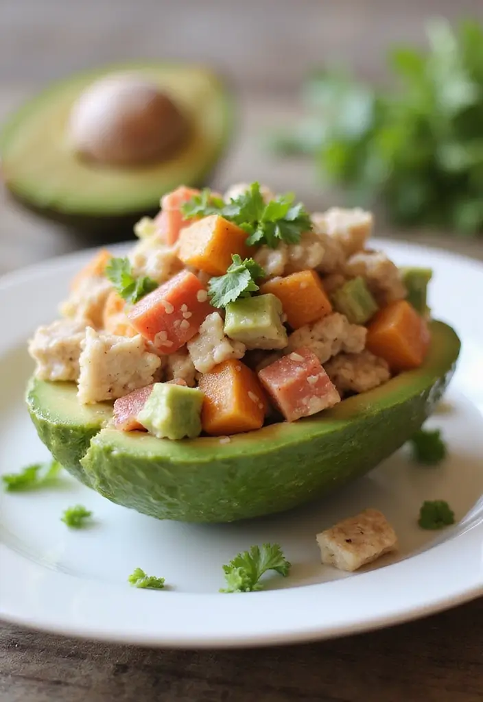 27 Low Calorie School Lunch Ideas That Kids Will Actually Eat 143 27 Low Calorie School Lunch Ideas That Kids Will Actually Eat - 23. Stuffed Avocado with Tuna